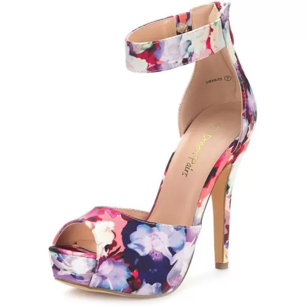 imageDREAM PAIRS Womens Swan05 High Heel Platform Dress Pump ShoesFloral