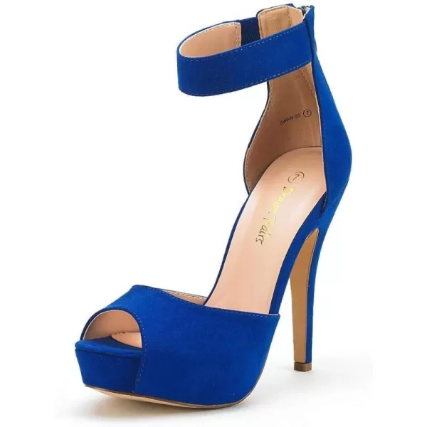 imageDREAM PAIRS Womens Swan05 High Heel Platform Dress Pump ShoesRoyal Blue