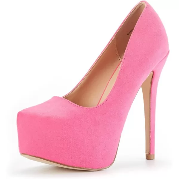 imageDREAM PAIRS Womens Swan30 High Heel Platform Dress Pump ShoesFuchsia Suede