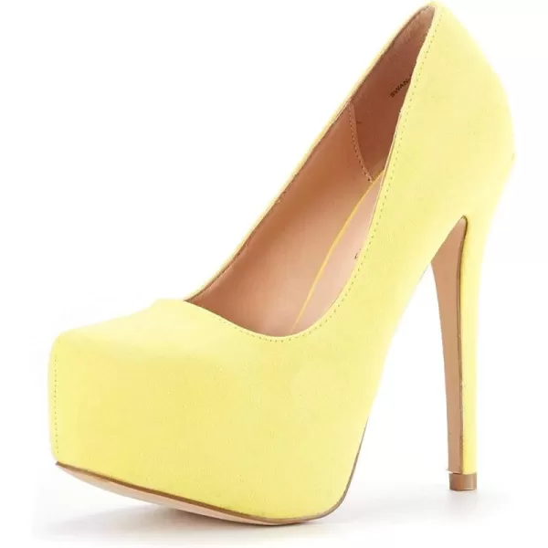 imageDREAM PAIRS Womens Swan30 High Heel Platform Dress Pump ShoesYellow Suede