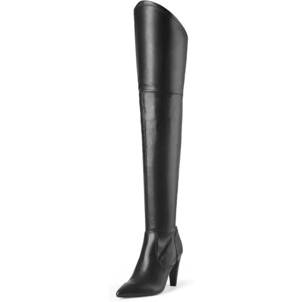 imageDREAM PAIRS Womens Thigh High Boots Over The Knee Heels Long Sexy Pointed Toe BootsBlackPu