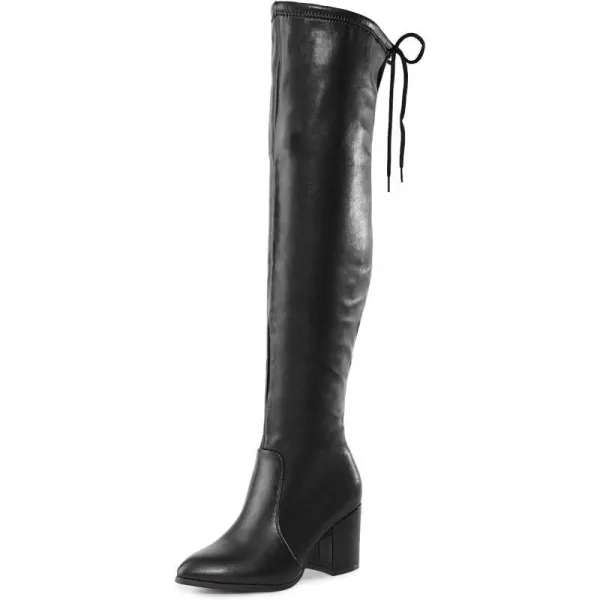 imageDREAM PAIRS Womens Thigh High Boots Over the knee Stretch Block Heel Fashion Long BootsBlack PuGracie2