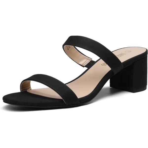 imageDREAM PAIRS Womens Two Strap Open Toe Low Block Chunky Heels Sandals Dress Pumps ShoesBlacknubuck