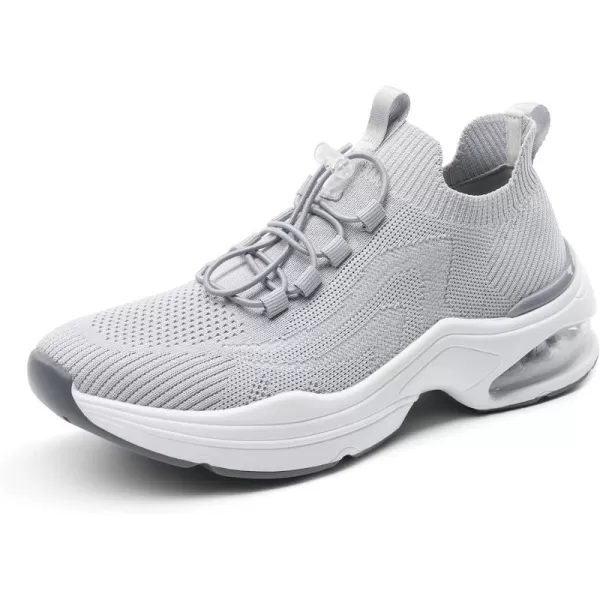 imageDREAM PAIRS Womens Walking Sneakers Slipon Air Cushion Slip Resistant Tennis Shoes  Breathable Upper  Removable Insole  Casual Gym Workout Nurse Restaurant Work ShoeGrey