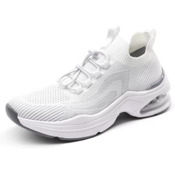 imageDREAM PAIRS Womens Walking Sneakers Slipon Air Cushion Slip Resistant Tennis Shoes  Breathable Upper  Removable Insole  Casual Gym Workout Nurse Restaurant Work ShoeWhite