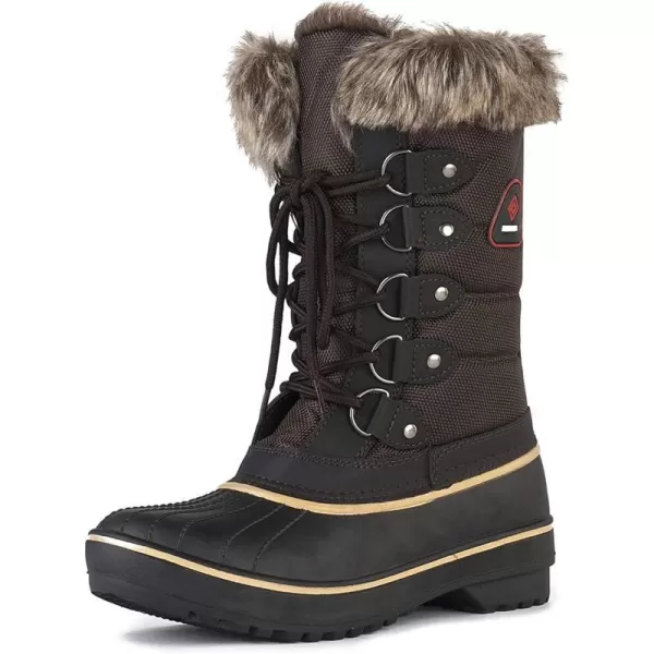 imageDREAM PAIRS Womens Warm Faux Fur Lined Mid Calf Winter Snow BootsBrown