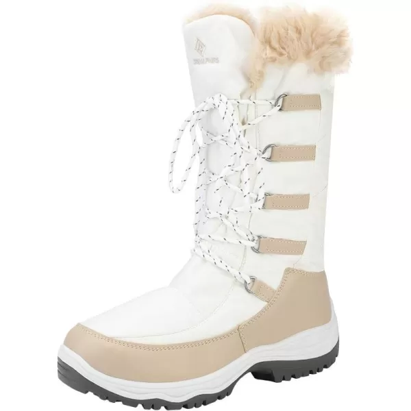 imageDREAM PAIRS Womens Warm Faux Fur Lined MidCalf Winter Snow BootsMaineBeige White