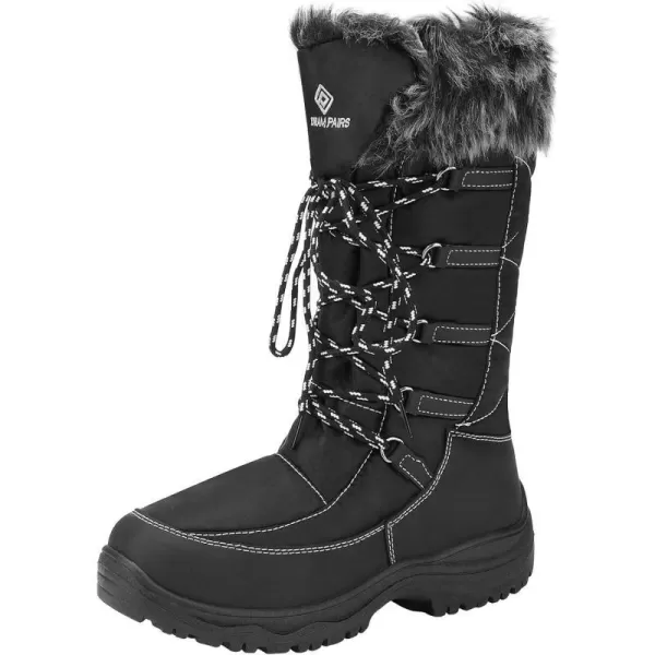 imageDREAM PAIRS Womens Warm Faux Fur Lined MidCalf Winter Snow BootsMaineBlack