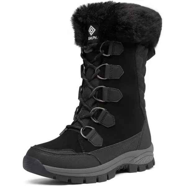 imageDREAM PAIRS Womens Waterproof Winter Snow Boots Warm Comfortable Faux Fur Insulated NonSlip Outdoor LaceUp Mid Calf BootiesBlack