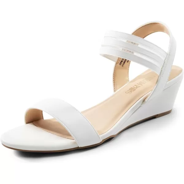 imageDREAM PAIRS Womens Wedge Sandals Low Heel Slip On Ankle Strap Business Casual Dress Shoes for WomenWhitepu