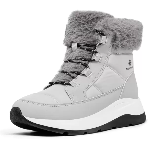 imageDREAM PAIRS Womens Winter Snow Boots Faux Fur Waterproof Ankle Booties Ladies Comfortable Short Boots OutdoorGrey