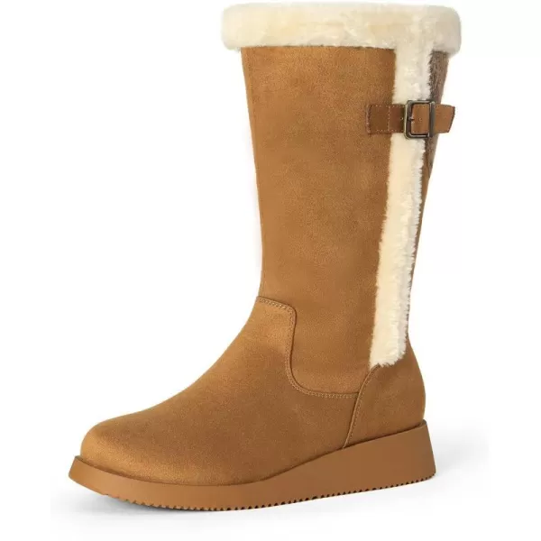 imageDREAM PAIRS Womens Winter Snow Boots MidCalf Fashion Furry Warm Tall BootCamel