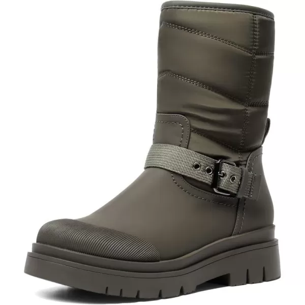 imageDREAM PAIRS Womens Winter Snow Boots Warm Fur Lined Waterproof Mid Calf Booties Comfortable Outdoor NonSlip ShoesOlive Green