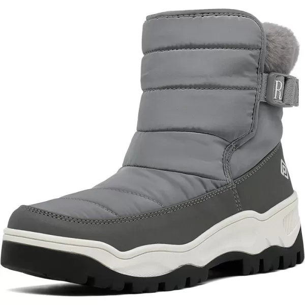 imageDREAM PAIRS Womens Winter Snow Boots Waterproof Insulated Warm and Comfortable Faux Fur Ladies Ankle Booties Fashion Short BootsGrey
