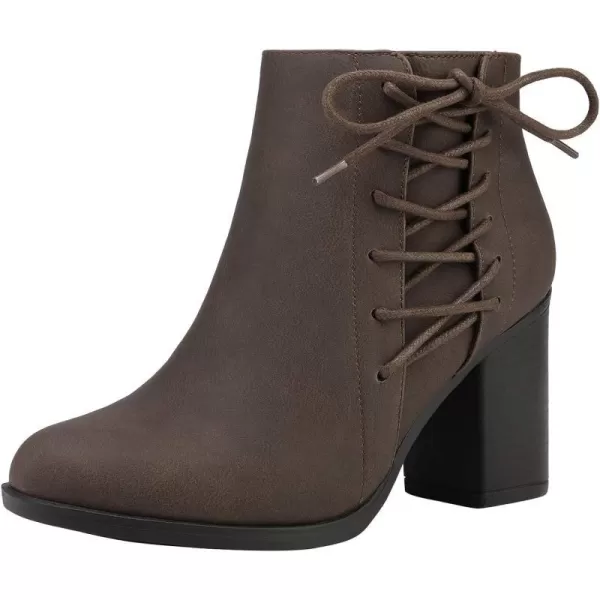 imageTOETOS Womens Chicago Chunky Heel Ankle BootiesBrown1