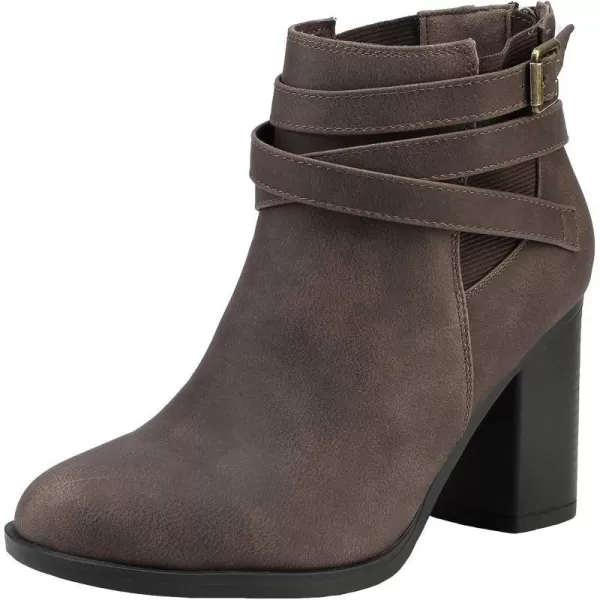 imageTOETOS Womens Chicago Chunky Heel Ankle BootiesBrown3