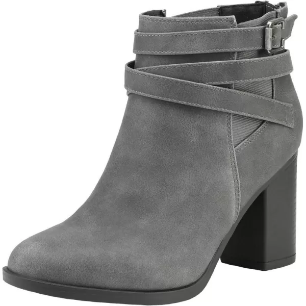 imageTOETOS Womens Chicago Chunky Heel Ankle BootiesGrey3