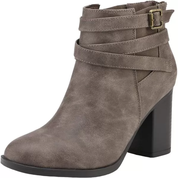 imageTOETOS Womens Chicago Chunky Heel Ankle BootiesTaupe3
