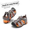 imageDREAM PAIRS Boys Girls Outdoor Summer Sport Athletic Sandals for LittleBig KidDarkGreyOrange