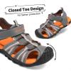 imageDREAM PAIRS Boys Girls Outdoor Summer Sport Athletic Sandals for LittleBig KidDarkGreyOrange