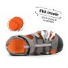 imageDREAM PAIRS Boys Girls Outdoor Summer Sport Athletic Sandals for LittleBig KidDarkGreyOrange