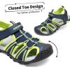 imageDREAM PAIRS Boys Girls Outdoor Summer Sport Athletic Sandals for LittleBig KidNavyNeon Green