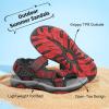 imageDREAM PAIRS Kids Adventurous LightWeight Adjustable Straps Summer Sandals ToddlerLittle KidBig KidBlackRed
