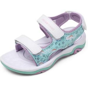imageDREAM PAIRS Boys Girls Sandals Summer Outdoor Athletic Kids Sport Water Shoes for ToddlerLittle KidBluePurpleHippocampus