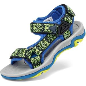 imageDREAM PAIRS Kids Adventurous LightWeight Adjustable Straps Summer Sandals ToddlerLittle KidBig KidRoyalNeonGreen