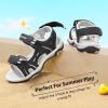 imageDREAM PAIRS Boys Girls Fashion Athletic Summer Sports SandalsToddlerLittle KidBig KidBlackLightGrey