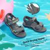 imageDREAM PAIRS Boys Girls Fashion Athletic Summer Sports SandalsToddlerLittle KidBig KidDarkGreyNeonGreenBlue