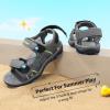 imageDREAM PAIRS Boys Girls Fashion Athletic Summer Sports SandalsToddlerLittle KidBig KidDarkGreyNeonGreenBlue