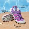 imageDREAM PAIRS Boys Girls Summer Outdoor Athletic Sport Sandals Hiking Beach Casual Closed Toe Adjustable Multicolor for ToddlerLittleBig KidsAll Purple
