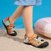imageDREAM PAIRS Boys Girls Summer Outdoor Athletic Sport Sandals Hiking Beach Casual Closed Toe Adjustable Multicolor for ToddlerLittleBig KidsGreenOrange
