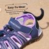 imageDREAM PAIRS Boys Girls Summer Outdoor Athletic Sport Sandals Hiking Beach Casual Closed Toe Adjustable Multicolor for ToddlerLittleBig KidsPurple