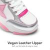 imageDREAM PAIRS Girls Sneakers Lace up Lightweight Sparkle StarGlow Breathable Jelly Sole Kids Walking Shoes Casual SportsPinkSilver