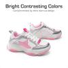 imageDREAM PAIRS Girls Sneakers Lace up Lightweight Sparkle StarGlow Breathable Jelly Sole Kids Walking Shoes Casual SportsPinkSilver