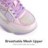 imageDREAM PAIRS Girls Sneakers Lace up Lightweight Sparkle StarGlow Breathable Jelly Sole Kids Walking Shoes Casual SportsPurplePink