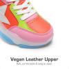 imageDREAM PAIRS Girls Sneakers Lace up Lightweight Sparkle StarGlow Breathable Jelly Sole Kids Walking Shoes Casual SportsRainbow