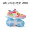imageDREAM PAIRS Girls Sneakers Lace up Lightweight Sparkle StarGlow Breathable Jelly Sole Kids Walking Shoes Casual SportsRainbow