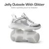 imageDREAM PAIRS Girls Sneakers Lace up Lightweight Sparkle StarGlow Breathable Jelly Sole Kids Walking Shoes Casual SportsSilverWhite