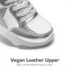 imageDREAM PAIRS Girls Sneakers Lace up Lightweight Sparkle StarGlow Breathable Jelly Sole Kids Walking Shoes Casual SportsSilverWhite