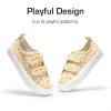 imageDREAM PAIRS Kid Toddler Sneakers Boys Girls Canvas with Cartoon Dual Hook and Loops for School WalkingYellowFlower