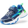 imageDREAM PAIRS Boys Girls Shoes Kids Tennis Athletic Running Footwear Breathable Walking Sneakers for LittleBig KidNavyNeon Green
