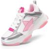 imageDREAM PAIRS Girls Sneakers Lace up Lightweight Sparkle StarGlow Breathable Jelly Sole Kids Walking Shoes Casual SportsPinkSilver
