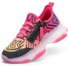 imageDREAM PAIRS Kids Girls Sneakers Zipper Casual Shoes Jelly Sole Sports Shoes Lightweight Walking ShoesBlackPink