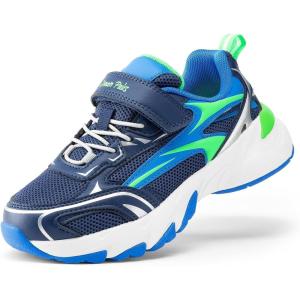 imageDREAM PAIRS Boys Girls Shoes Kids Tennis Athletic Running Footwear Breathable Walking Sneakers for LittleBig KidNavyNeon Green