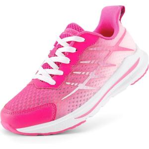 imageDREAM PAIRS Boys Girls Shoes Kids Tennis Athletic Running Footwear Lace Up Walking DuraPlay Breathable Lightweight Sneakers for LittleBig KidHot Pink