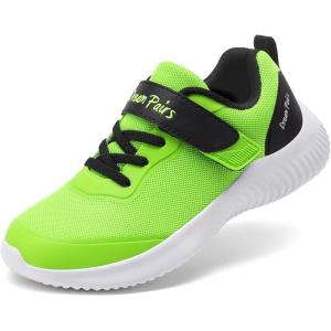 imageDREAM PAIRS Boys Girls Shoes Kids Tennis EZOns BreezeRunners Running SneakersNeon Green
