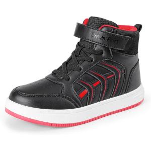 imageDREAM PAIRS Boys Girls Sneaker High Top Basketball Shoes Kids LilLegends JuniorFly Jumpers Sports Shoes for Athletic School GymBlackRed